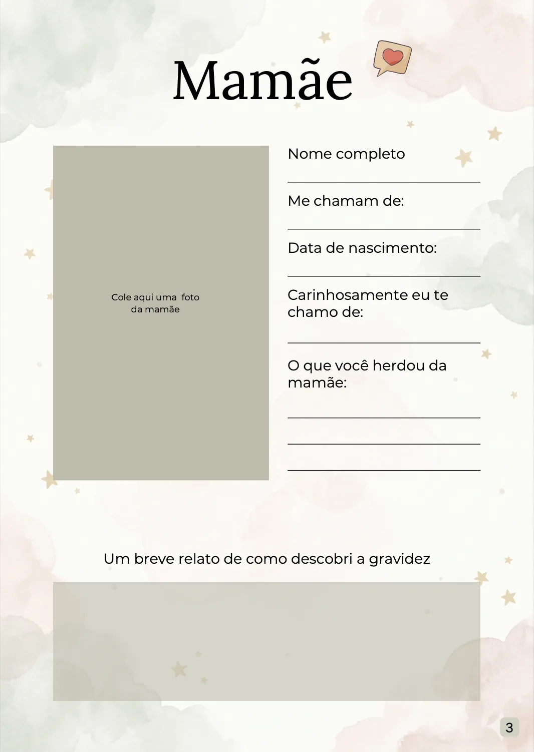 Página do Diário do Bebê